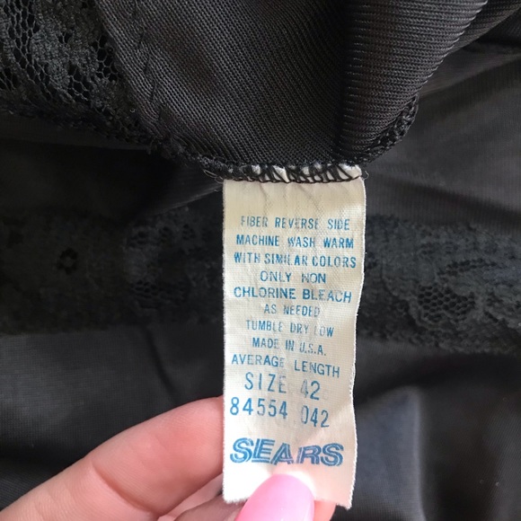 SOLD vintage black slip dress mini 42 bust M - Picture 5 of 7